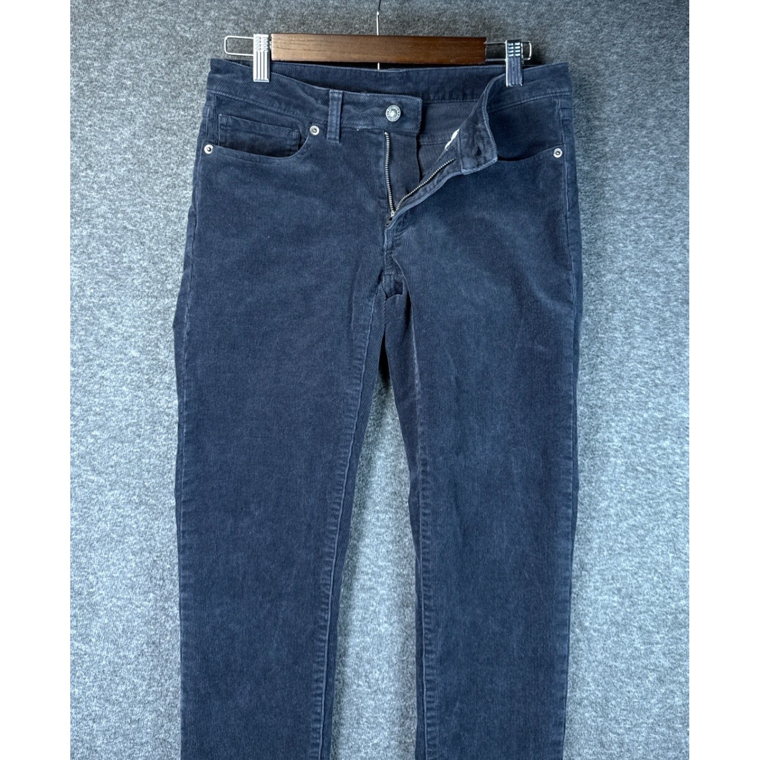 Patagonia Corduroy Pants Women Size 28 Organic Cotton Dark Gray Slim Fit Hipster